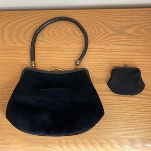 Ingber Black velvet handbag